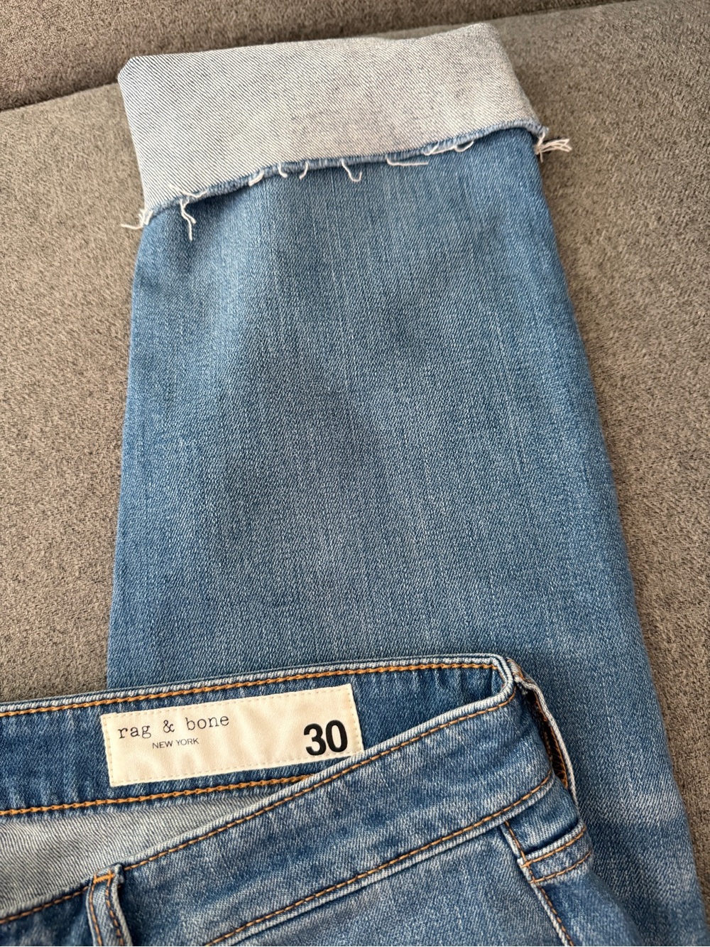 rag & bone Light Blue Cropped Ankle Jeans